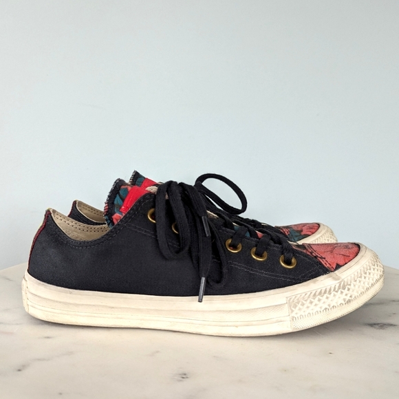 Converse Women's Black & Red Floral Low Top Sneakers - Picture 5 of 14